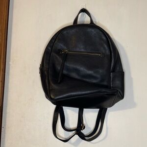 Fossil Black Leather Bag with Gold Accents